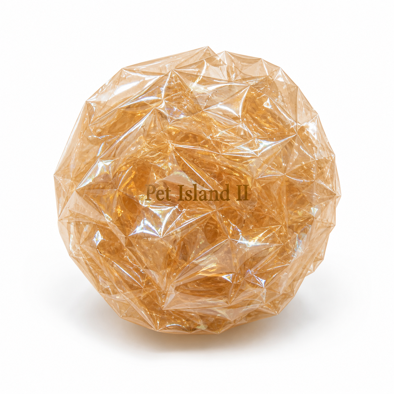 Geometric Crinkle Cat Toy Ball | Interactive Lightweight Play Ball for Cats | Textured Stimulating Toy | Pet Island II