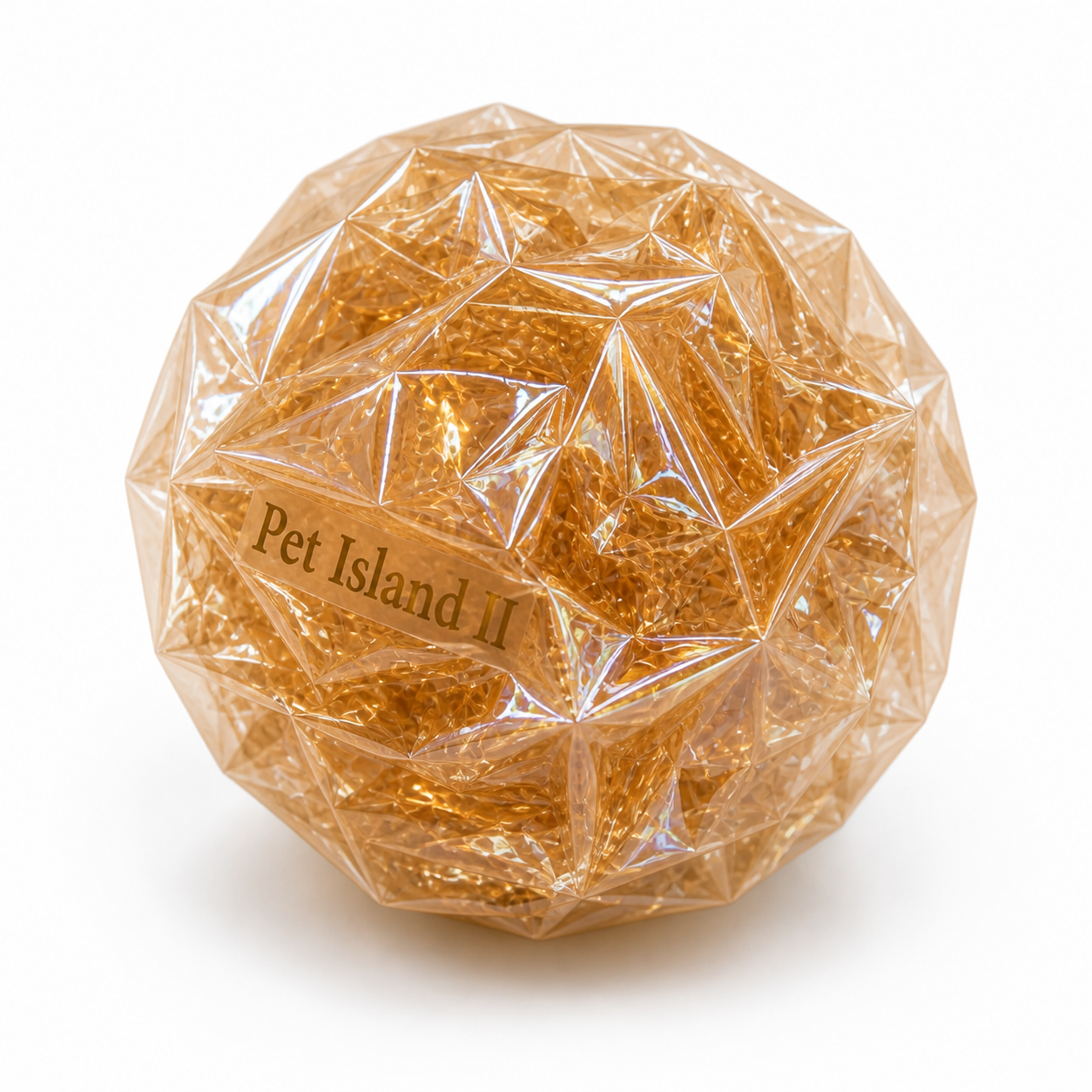 Geometric Crinkle Cat Toy Ball | Interactive Lightweight Play Ball for Cats | Textured Stimulating Toy | Pet Island II - Image 3